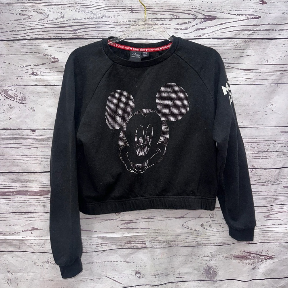 Disney Girls Mickey Mouse Cropped Sweatshirt Size 11-12 Years